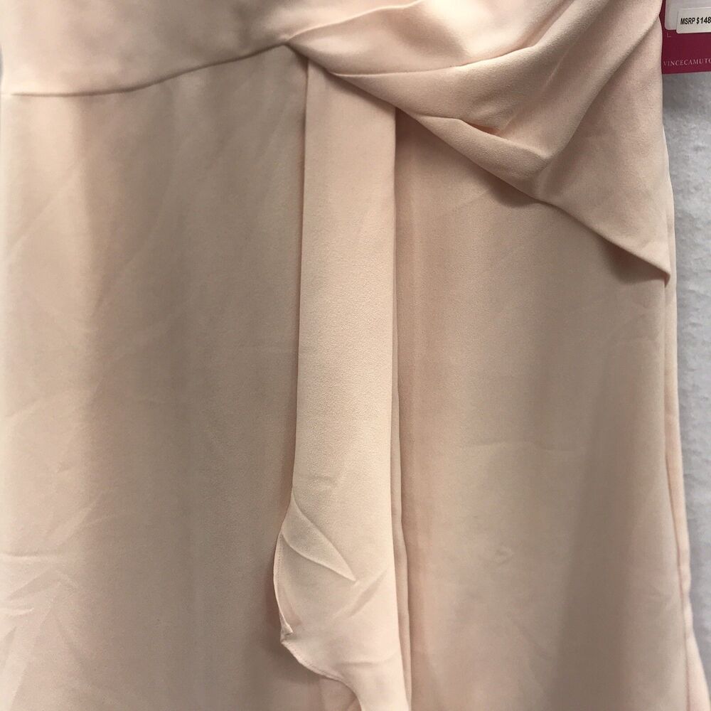 Vince Camuto Womens Dress 12 Pink Twist Front Midi A Line Ruffle Office Siren - Picture 3 of 16